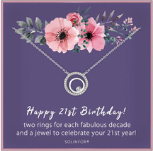 21St Birthday Gifts for Her - Sterling Silver Jewelry with Gift Wrapping, Card - - £28.70 GBP