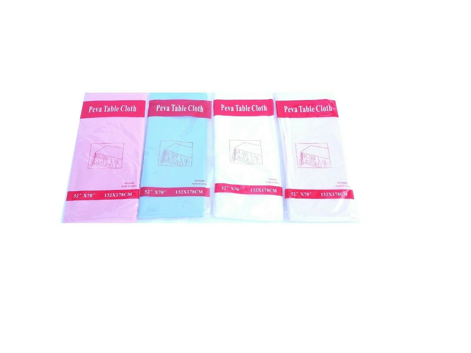 Peva Vinyl Multi Colored Table Cloth Durable Party Supply Table Cloth 52... - $4.95