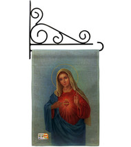 Sacred Heart Mary Burlap - Impressions Decorative Metal Fansy Wall Bracket Garde - £26.71 GBP