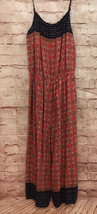 Forever 21 Sleeveless Cropped Jumpsuit Red Boho Print Spaghetti Strap Size S NEW - £28.31 GBP