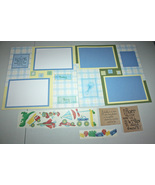 Baby Boy 12x12 Premade Scrapbook 2 Page Layout + Toy Stickers, Daddy Sti... - $5.99