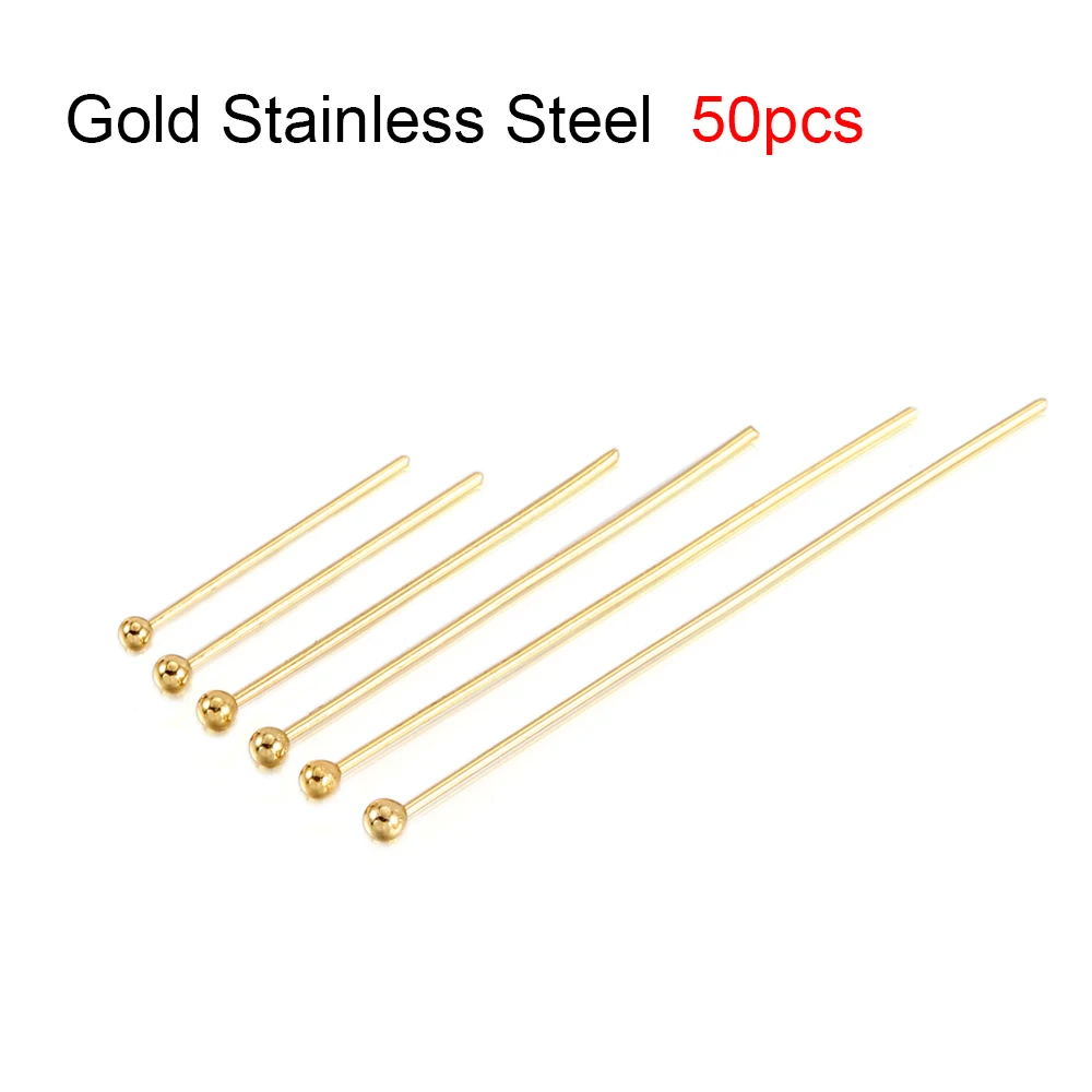 50-100pcs Stainless Steel Heads Eye Flat Head Pin  Silver Plated Ball Head Pins  - £91.24 GBP