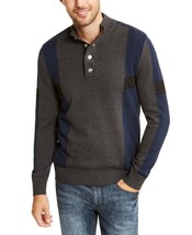 INC International Concepts Men&#39;s Colorblocked Snap Henley Sweater Gray B4HP - £15.80 GBP