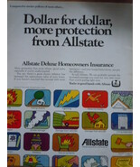 Vintage Allstate Deluxe Homeowners Insurance Print Magazine Advertisemen... - $8.18 CAD