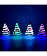 Morphing Pulsing Multi Color Tree LED Ornaments SET OF 4  CHRISTMAS - £19.02 GBP
