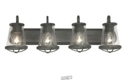 Home Decorators Collection Georgina 4-Light Weathered Iron Vanity Light - £67.54 GBP