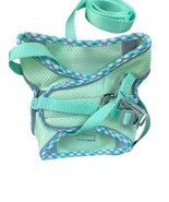 Mint Green Mesh Dog Harness With Adjustable Straps &amp; Checkered Trim Size M - $181.07 MXN