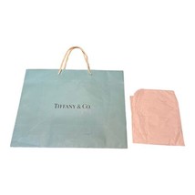 Authentic Empty Tiffany &amp; Co. Shopping Bag w Logo Tissue Paper 14.5”x11.... - $37.39