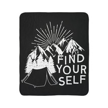 Personalized Find Yourself Fleece Sherpa Blanket, Soft &amp; Stylish, Black and Whit - £41.65 GBP+