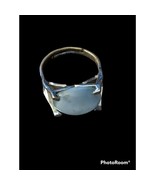 Womens Silver Tone Ring w/Oval Shape Adjustable 4 Prong Pearl Look Birth... - $168.13 MXN