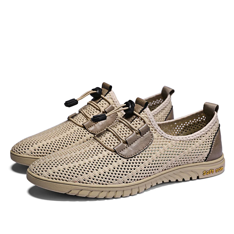 Summer Breathable Casual Men Shoes Business Mesh Dress Shoes Men Sneakers Soft F - £44.08 GBP