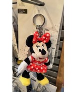 Disney Parks Minnie Mouse Plush Doll Keychain with Lobster Claw and Char... - £23.52 GBP