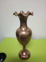  Vase Handmade Vintage Old Antique Style Solid Brass Vase Ornate &amp; Carved - £72.26 GBP