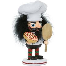 Hollywood Pizza Chef Wood Christmas Nutcracker Decoration 8 Inch HA0335 ... - $36.61