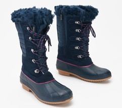Khombu Tall Lace-Up Waterproof Boots - Colyn in Navy 8 M - £66.05 GBP