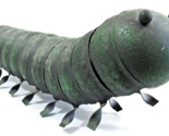 Large Art Metal Green Caterpillar 17.5&quot; Long - $98.01