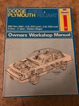 Haynes DODGE Aries &amp; PLYMOUTH Reliant 1981-1983  Repair Workshop Manual - £5.35 GBP