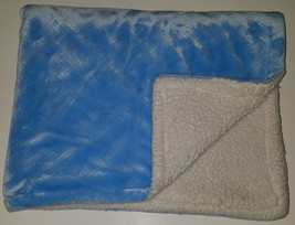 Blue White Baby Blanket Lovey Walmart Soft Sherpa Underside Fleece SOFT - £17.97 GBP