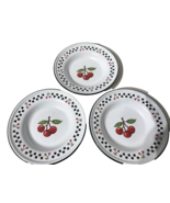 Vintage 2000 Mary Engelbreit Metal Enamel Ware Cherries Bowls X3 - $34.64