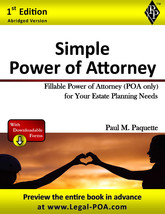 Simple Power of Attorney - Abridged Version - Hardcover - $29.99