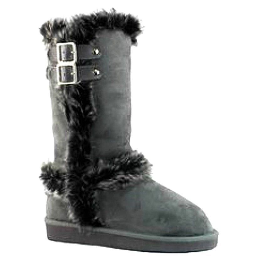 Qupid's Oakley-92 Womens Mid-Calf Round Toe Eskimo Flat Bottom Winter Boots