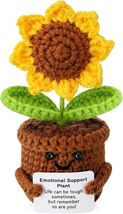 Crochet Sunflower, Cute Crochet Sunflower Decoration with Encouragement ... - $14.65