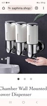 3-Chamber Soap Shampoo Conditioner Dispenser Bathroom Shower Pump Wall Mounted - £67.10 GBP