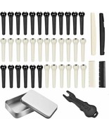 Acoustic Guitar Bridge Pins Ivory Black 36-Pack Bridge Pin Puller Remove... - $18.64 CAD