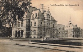 Concord Nuovo Hampshire ~ Ufficio Postale &amp; Città Hall ~1940 F W Woolworth Foto - £6.10 GBP