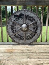  Medieval Grey Ouroboros Battleworn Viking Shield - £113.06 GBP
