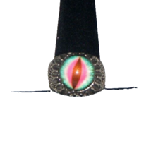 Vintage Dragon Eyeball Stainless Steel  Ring Size 8.5 #289 - £15.63 GBP
