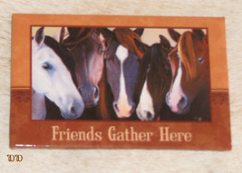 LEANIN TREE &quot;Friends Gather Here&quot; Group of Horses Refrigerator Magnet #67151 - £5.89 GBP