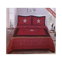 Western Design 3 Piece Quilted   Bedspread Set - Queen &amp; King Size - Red - $63.37+