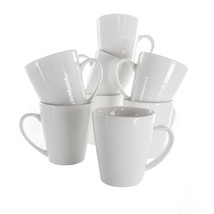 Elama Amie 8 Piece 12 Ounce Porcelain Mug Set in White - $79.99