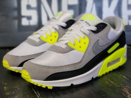 Nike Air Max 90 Recraft White/Volt Yellow/Gray Running Shoes CD0490-101 ... - £72.62 GBP