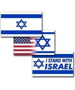 3 Pack Israel Flag I Stand with Israel and Israel USA Flag Stickers 5&quot; x... - £13.44 GBP