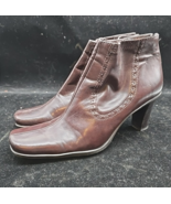 FRANCO SARTO WOMEN&#39;S 8.5 M BROWN ANKLE BOOT SIZE BACK ZIP CLASSIC COMFOR... - $22.42 CAD