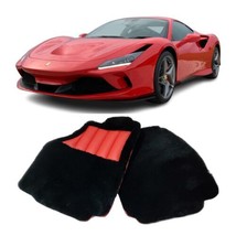 2024 Luxury Sheepskin Floor Mats For Ferrari F8 Tributo Spider Black Carpets Set - £795.35 GBP