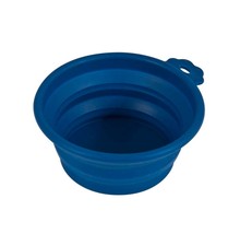 Petmate Silicone Round Travel Pet Bowl Navy Blue 1ea/SM - £12.62 GBP