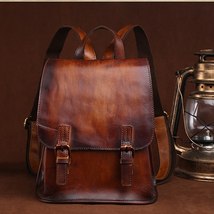 Women High Quality Cowhide Vintage Backpack School Ruack Casual Bag Large Capaci - £100.87 GBP