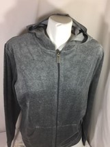 Metrostyle Women Wolf Grey Hoodie Zip Up  Think ,Soft  terry Fabric Size ST - £19.49 GBP