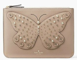 Kate Spade Gia Larchmont Ave Butterfly Leather Clutch Nwt - £78.30 GBP