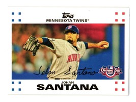2007 Topps Opening Day Baseball Card Collector Johan Santana 91 Minnesota Twins - £2.35 GBP