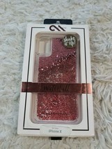Case Mate iPhone X 10 Clear Phone Case WATERFALL Rose Pink Glitter  - 169 - $6.45