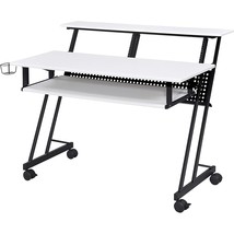 Acme Suitor Wooden Top Music Recording Studio Desk in White and Black - $322.99