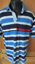 Men&#39;s Tommy Hilfiger Striped Polo Shirt Striped Color Block  Waffle Weav... - $24.75