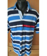 Men&#39;s Tommy Hilfiger Striped Polo Shirt Striped Color Block  Waffle Weav... - £19.72 GBP