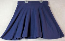 FOREVER 21 Flare Skirt Womens Size Small Blue Knit Cotton Casual Elastic Waist - £6.64 GBP