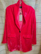 Endless Rose Velvet Single Breasted Blazer Fuschia Jacket Womens Medium ... - $59.35