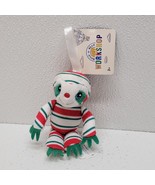 Build a Bear Red Green White Striped SLOTH 2019 Christmas Tree Ornament ... - $47.23 CAD